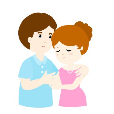 couples who have reconciled cartoon character vector clipart
