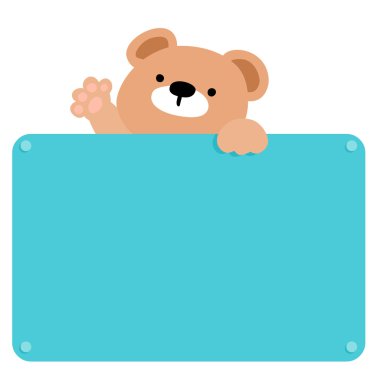 Sevimli boz ayı Pano vektör tutun