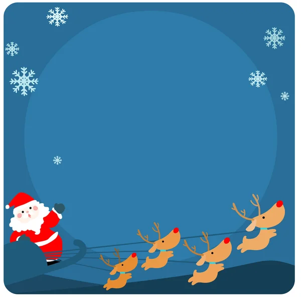 Симпатичный Санта Клаус и олени на пустом векторе — стоковый вектор