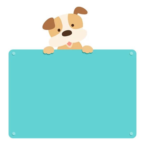 可爱的小狗举行空板矢量 — 图库矢量图片