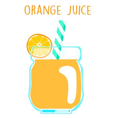 fresh orange juice on white background vecto