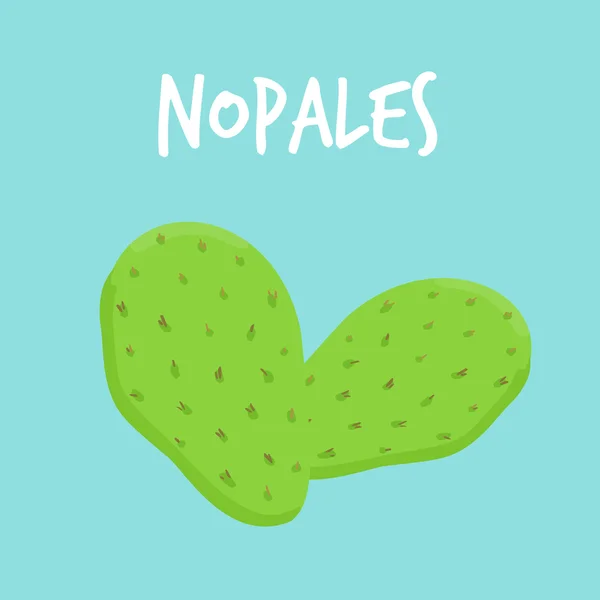 Feuilles d'un cactus de poire épineuse appellent nopales — Image vectorielle