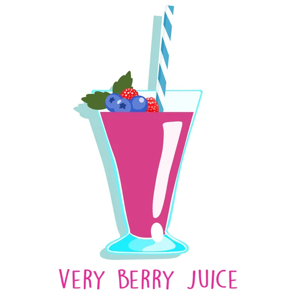 Mixed berries delicious healthy juice vector — Stock Vector