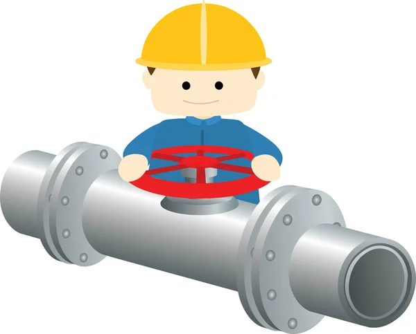 Block valves gas pipeline vector — Stock Vector