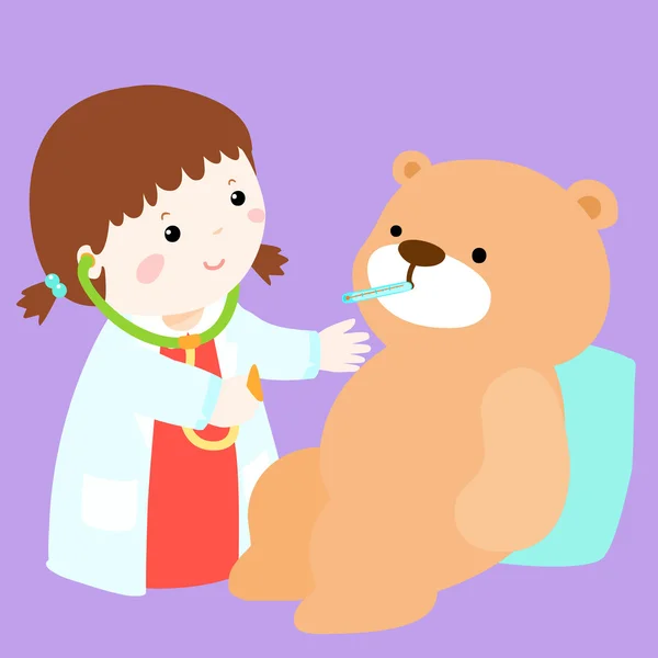 Cute little girl heal — ストックベクタ
