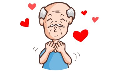  The old man crazy in love vector