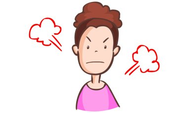 angry woman in pink dress vector 