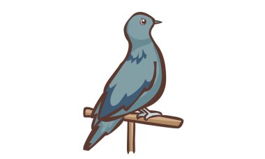 gray dove stand on the log vector 
