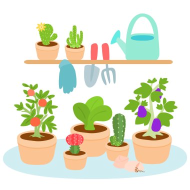 Cute and colorful gardening tool vector 