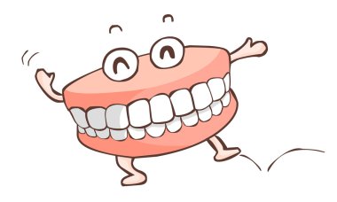 happy denture dancing show vector 