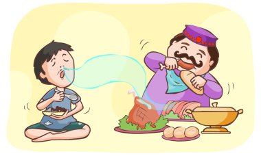 millionaire and paupers have dinner vector