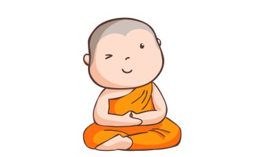 happy little neophyte take meditate vector 