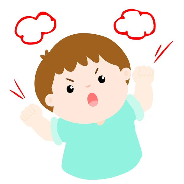 Angry boy shout loudly on white background vector — Stock Vector