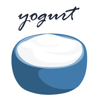 düşük yağlı yoğurt vektör illustratio