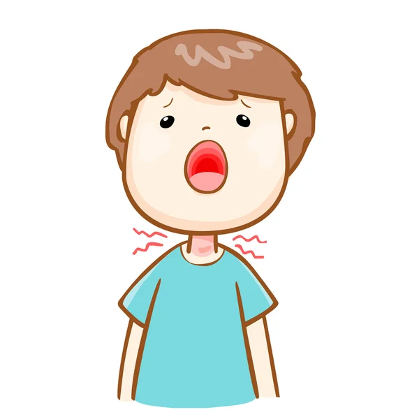 Ill man sore throat cartoon vector — Stock Vector