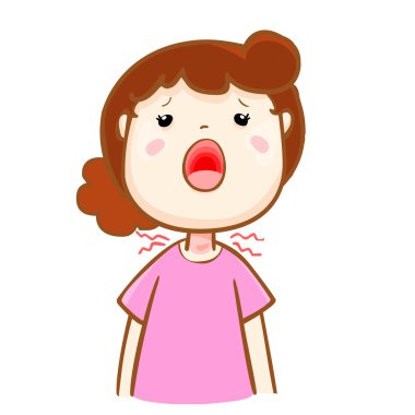 ill woman sore throat cartoon vector clipart