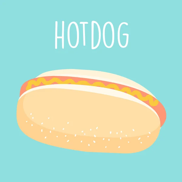 Fresco perro caliente vector gráfico ilustración — Vector de stock