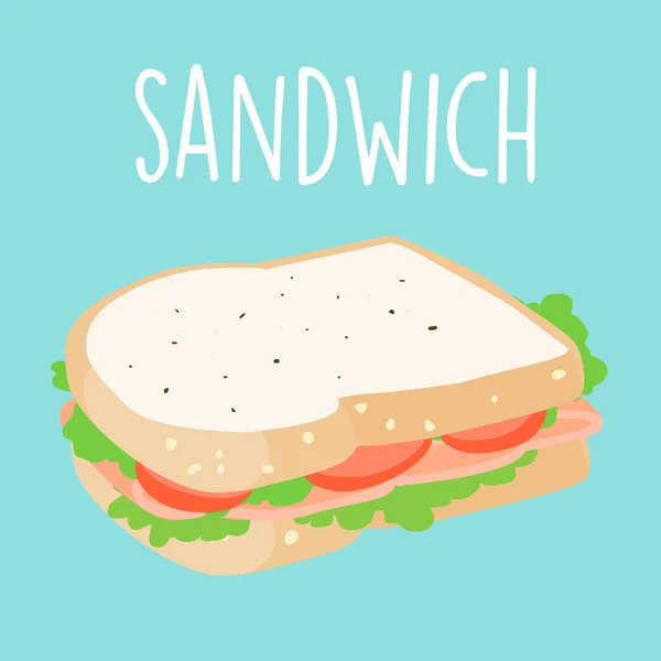 Frische Schinken Sandwich Grafik Vektor Illustration — Stockvektor