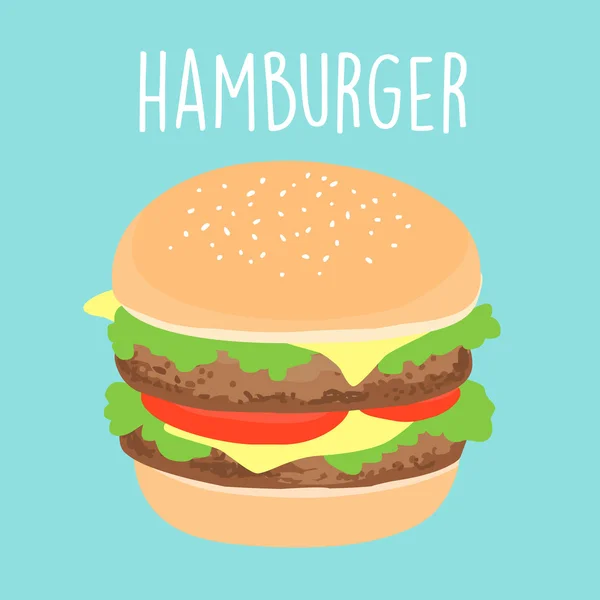 Hamburguesa de queso fresco vector gráfico ilustración — Vector de stock