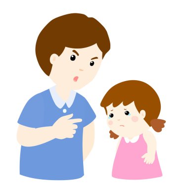 Babası onun kızı vektör çizim kızıyor