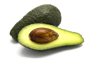 One whole and one sliced avocado clipart