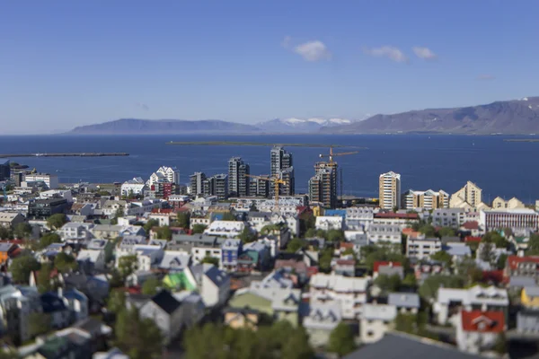 Aerial view of Reykjavik, construction of tall buildings in June 2015 — Stock Photo, Image