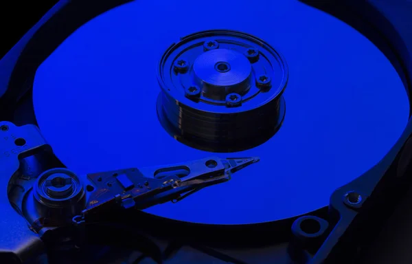 Hard disk drive biru — Stok Foto