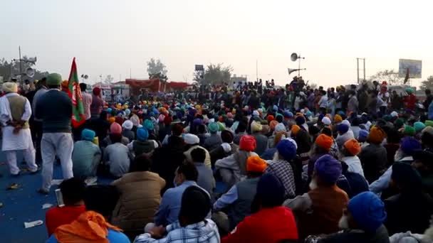 Des Images Fermiers Sikhs Frontière Delhi Pendant Manifestation Ils Protestent — Video