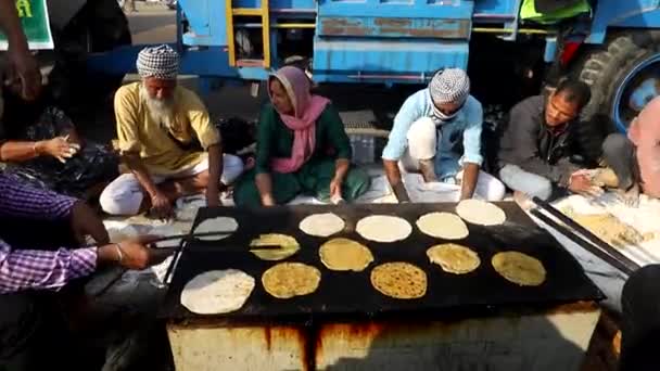 Filmati Agricoltori Sikh Confine Delhi Durante Protesta Stanno Protestando Contro — Video Stock