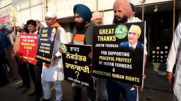 January 2021 Delhi Indiafarmers Protest Singhu Border Protesting New Farm — Stock Video