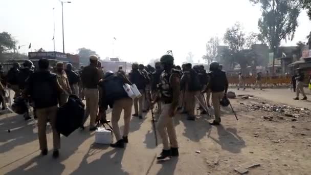 January 2021 Delhi Indiafarmers Protest Singhu Border Protesting New Farm — Vídeo de Stock