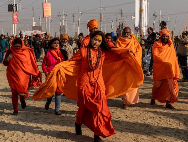 Nagas sadhu yeryüzündeki en büyük cemaat olan kumbh mela.kumbh 'daki nehir çetelerine çobanlık yapmak için gelir..