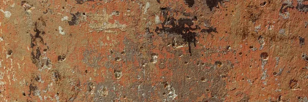 Starý beton ošlehaný malované stěny textura široký panorama pohled — Stock fotografie