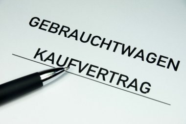 Bir kullanılmış araba satın alma sözleşmesi