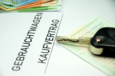 Bir kullanılmış araba satın alma sözleşmesi