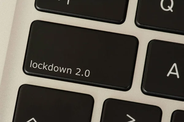 Computer Key Lockdown Due Corona Virus Pandemic — Stock Photo, Image