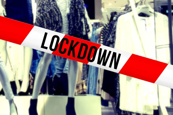 Ein Laden Und Lockdown Wegen Pandemie Corona Virus — Stock Photo, Image