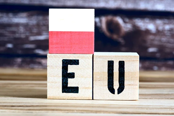Bandera Polonia Unión Europea — Foto de Stock