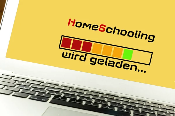 A computer and loading bar for homeschooling