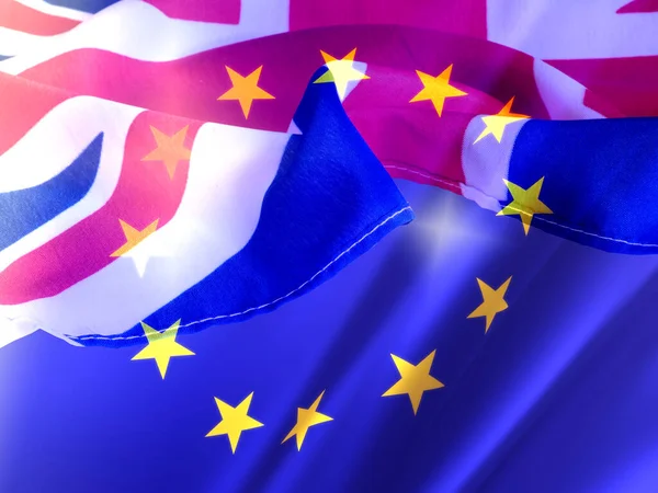 Прапори Великої Британії Європейського Союзу — стокове фото