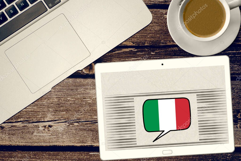 A tablet PC and learning Italian