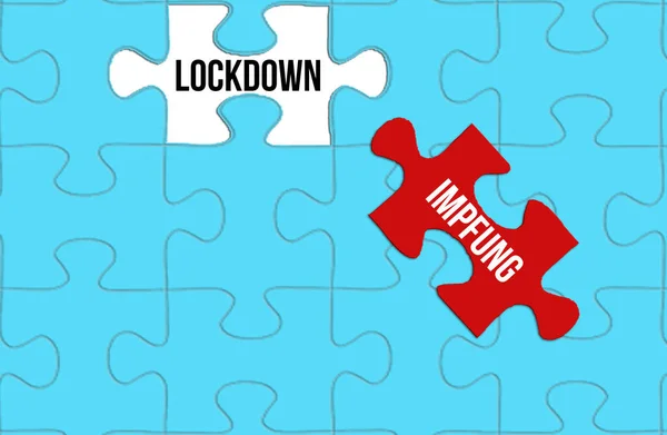 Puzzle Lockdown Vaccination Corona Virus — Stock Photo, Image
