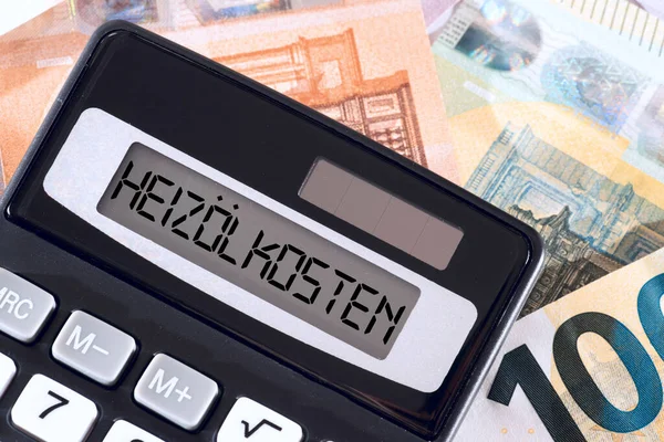 Eurorechnungen Rechner Und Kosten Für Heizöl — Stockfoto