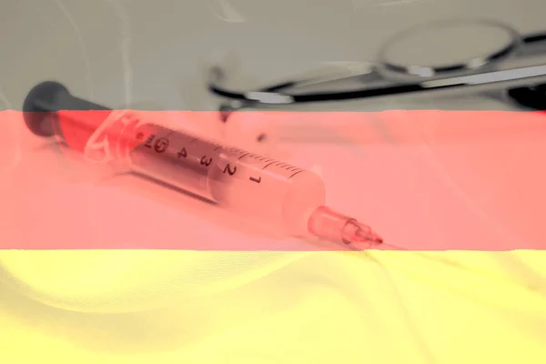 Flag of Germany and vaccination against Corona Virus