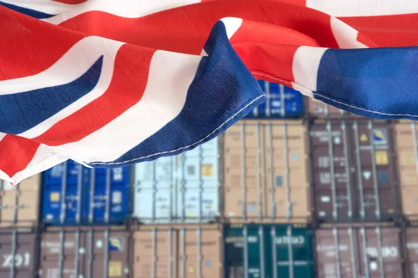 Контейнери Порту Прапорі Великої Британії — стокове фото