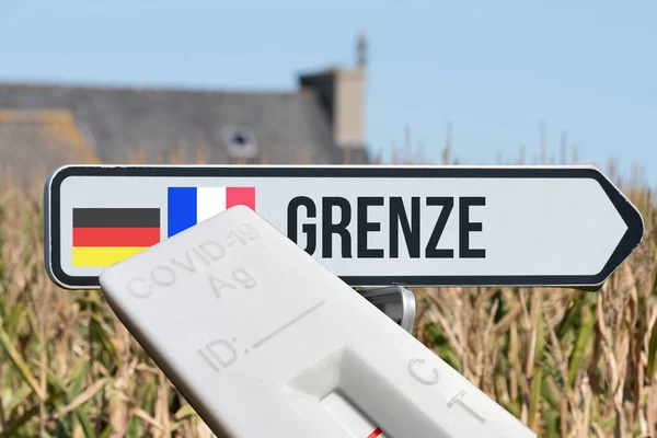 Corona Test Border Germany France — Stock Photo, Image