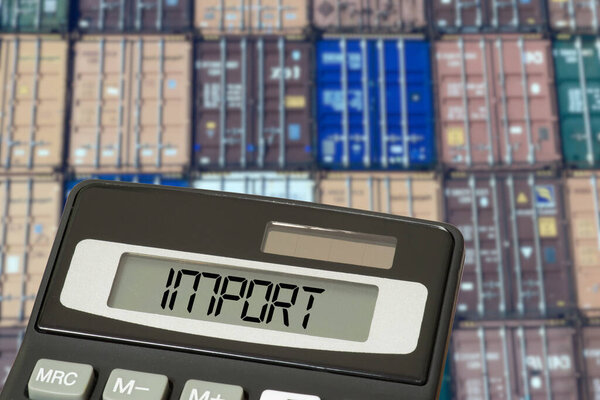 Container in the port, calculator and import