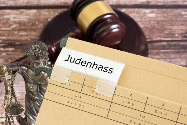 Gericht Richterhammer Und Judenhass — Stockfoto