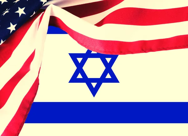 Flaggen Amerikas Und Israels — Stockfoto