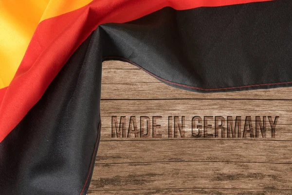 Vlajka Německa Slogan Made Germany — Stock fotografie